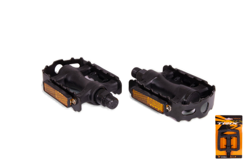 Педали TRIX MTB пластиковые со стальной рамкой, 101x77мм, резьба 9/16", черные