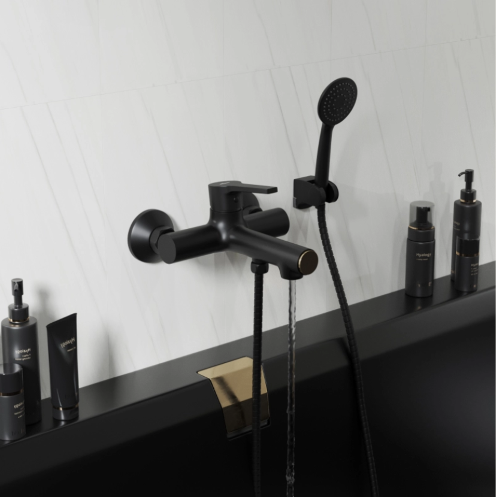 Смеситель для ванны 35k MIXLINE ML23-01 "Round Black"