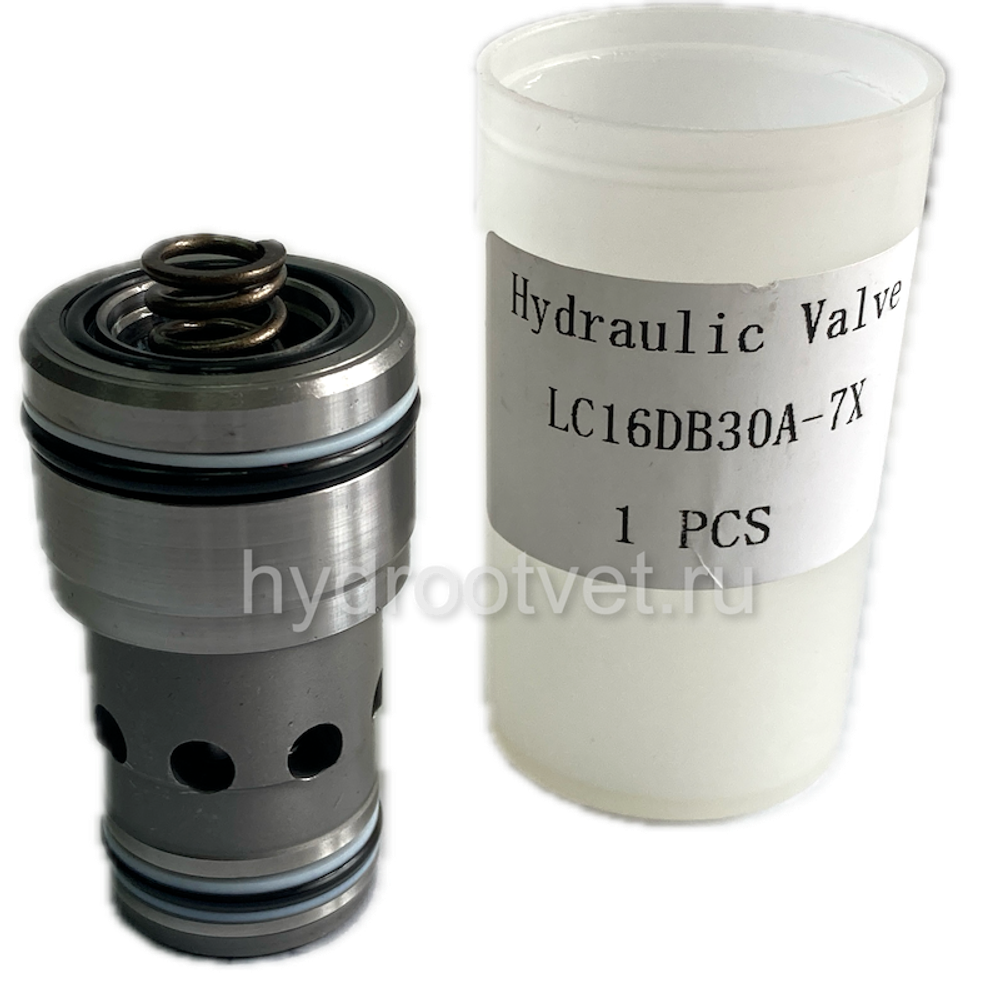 LC16DB40A7X/V - Логический клапан (патрон) Ду16, функция - предохранительный клапан давления, давление открытия 4 бар, A = седельный с демпфером, уплотнение V = FKM