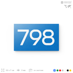 Номер на дверь 798, табличка на дверь для офиса, квартиры, кабинета, аудитории, склада, голубая 120х70 мм, Айдентика Технолоджи