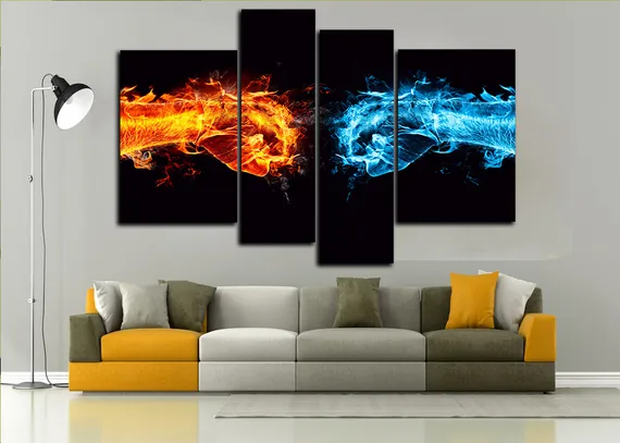 Модульная картина "Огонь и вода"