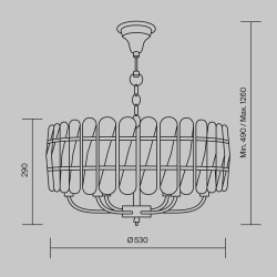 Подвесной светильник Maytoni MOD122PL-06BS