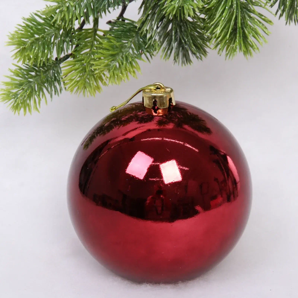 Новогодний шар 15 см «Глянец», темный рубин