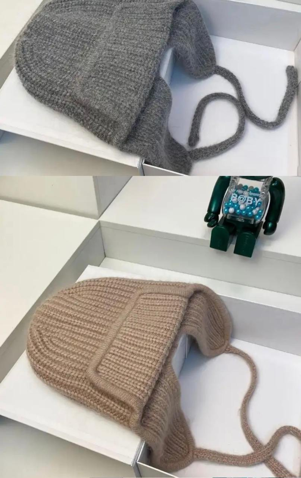 Вязаная шапка-ушанка