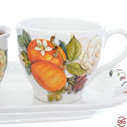 Набор для завтрака NUOVA CER 4 предмета (2 кружки + сахарница с крышкой на подставке)