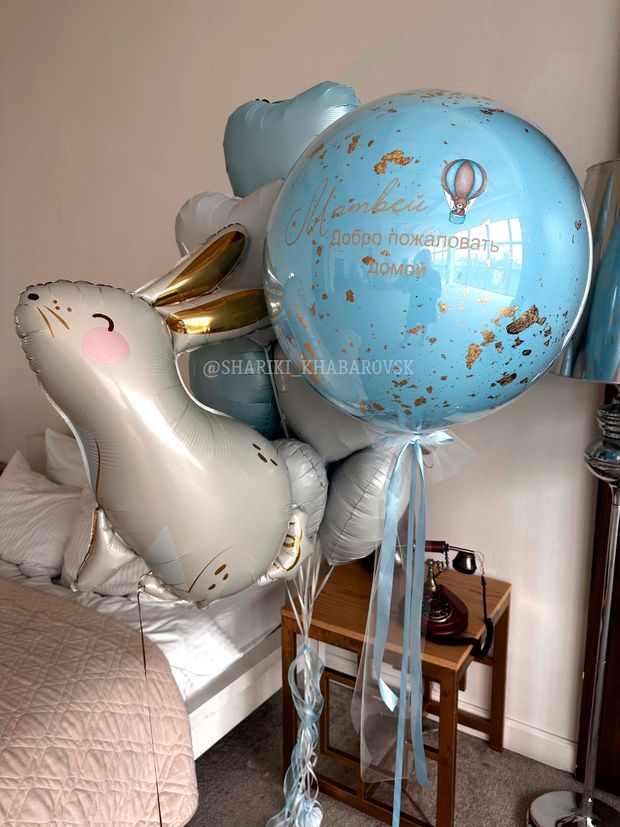 Воздушные шары на выписку для мальчика №8090