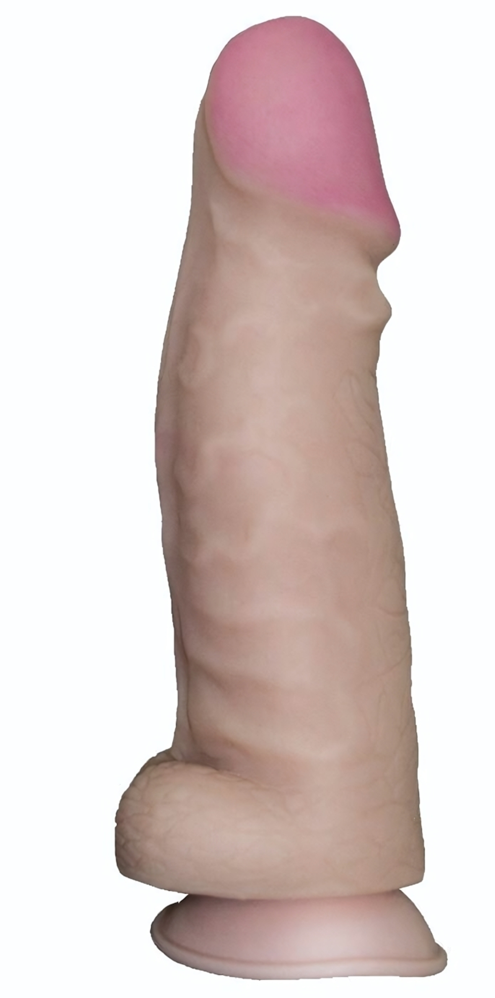 Реалистичный супергигант на присоске - 28 см. (Цвет: телесный)