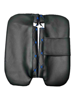 Чехлы на козырьки Kia Rio, Hyundai Solaris (2011-2017) синяя нить Бабочка