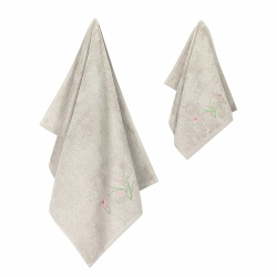 Набор полотенец 2шт 30х50,50х90 Arya home Jaune бежевый