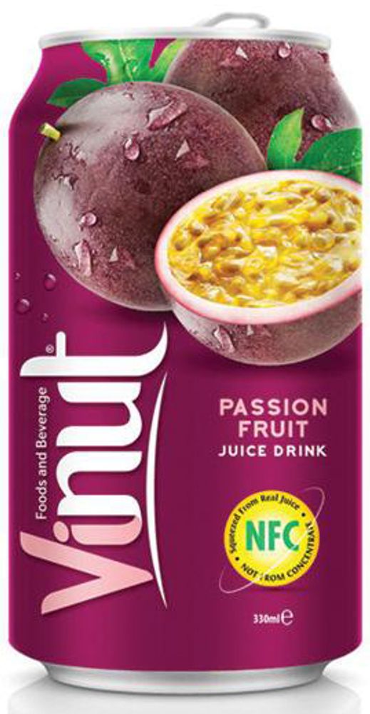 Сокосодержащий Напиток Винут Маракуйя / Vinut Passion Fruit Juice Drink 0.33 - банка