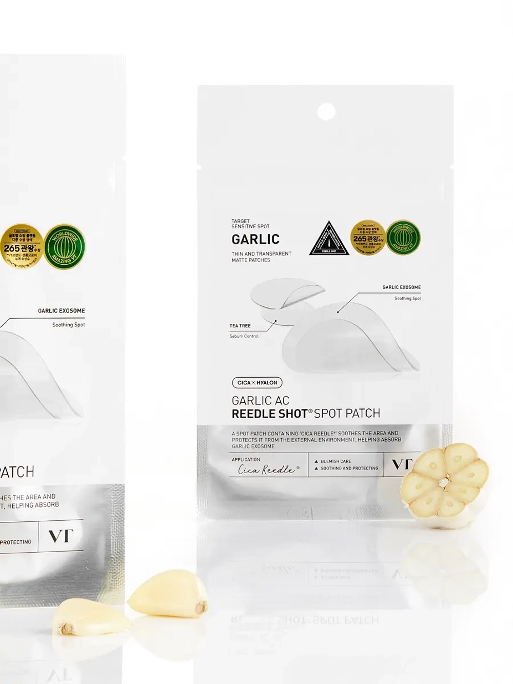 VT Cosmetics Патчи против акне с экзосомами чеснока и микроиглами Garlic AC Reedle Shot Spot Patch 48 шт