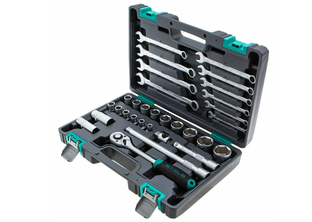 Набор инструментов, 1/2", CrV, пластиковый кейс 31 предмет Stels 14102