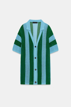 ZARA ТРИКОТАЖНОЕ ПОЛО В ПОЛОСКУ, ПОЛОСКИ