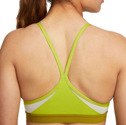 ТОП теннисный Nike Indy Bra V-Neck - bright cactus/coconut milk/moss/white