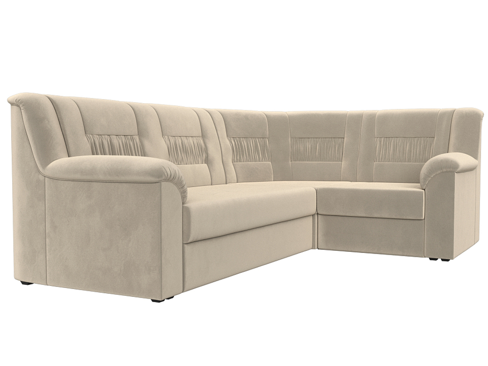 Диван угловой Карелия правый угол, Бежевый, Микровельвет, 113350