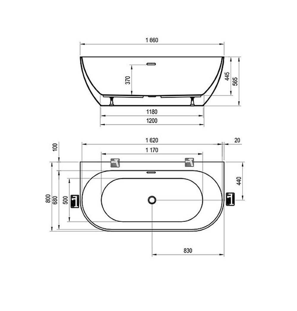Акриловая ванна Ravak Freedom W 166x80 XC00100024 без гидромассажа