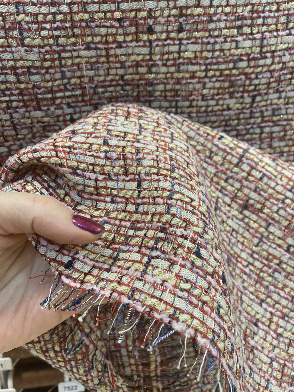 Ткань костюмная тип Chanel (Италия) хлопок/шерсть/вискоза ш-150 см цена за 1м