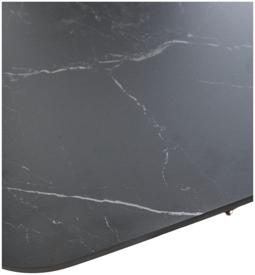 Стол BLANCO 160 MATT BLACK MARBLE SOLID CERAMIC / Орех