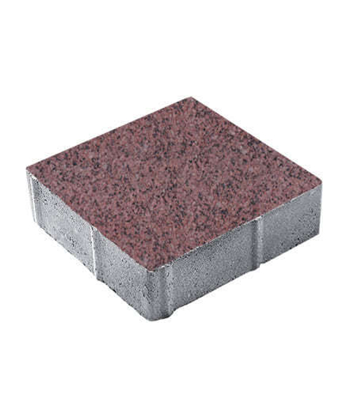 Гранитная тротуарная плитка КВАДРАТ - Б.1.К.6 Гранит Красный с черным