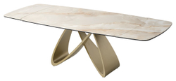 Стол PALACIO 180  GLOSS GRAND JADE,керамика на стекле/ Шампань, ®DISAUR