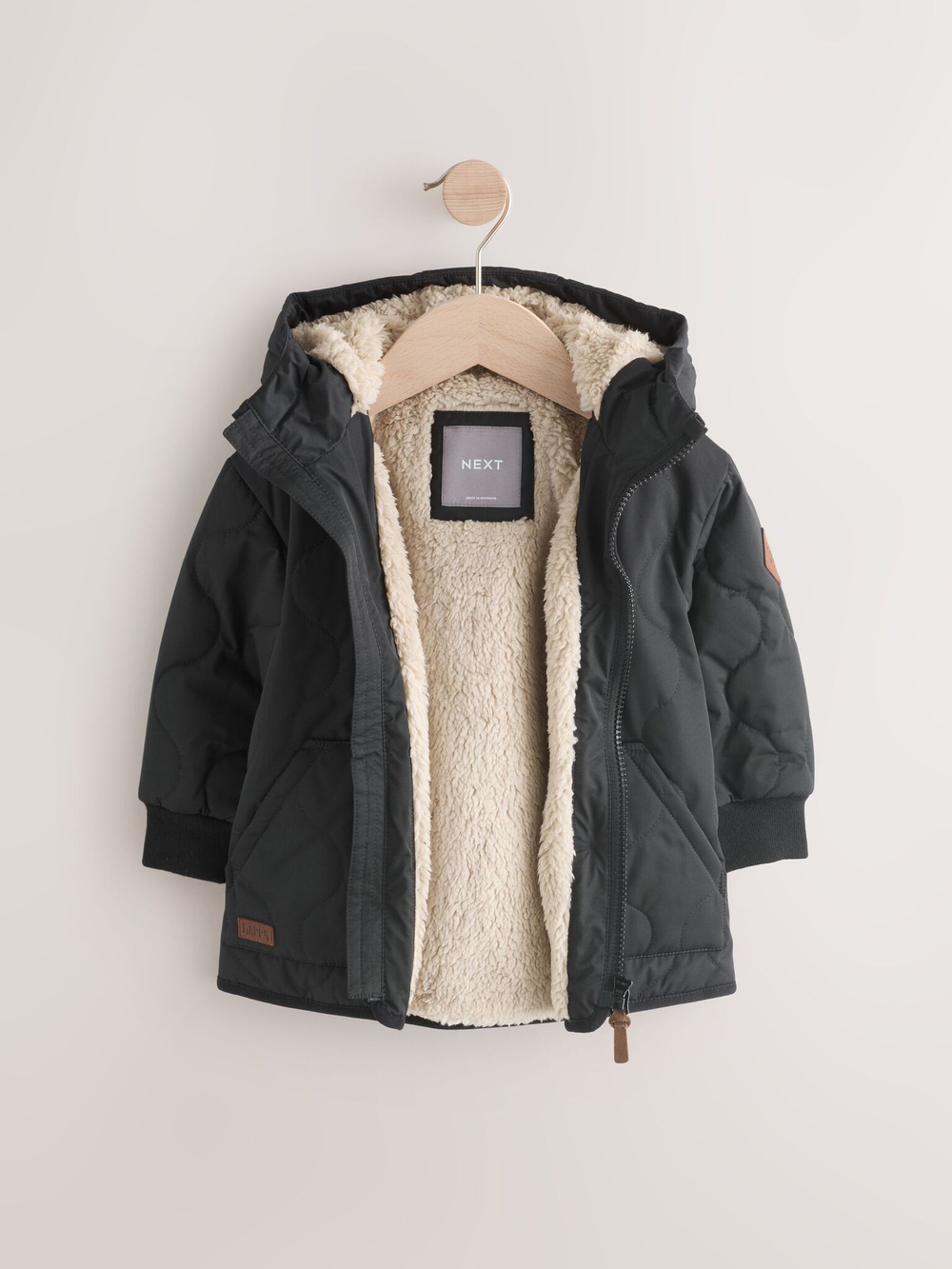 Куртка с флисовой подкладкой для мальчика Next Q60-455, Черный