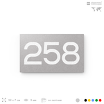 Номер на дверь 258, табличка на дверь для офиса, квартиры, кабинета, аудитории, склада, серая 120х70 мм, Айдентика Технолоджи