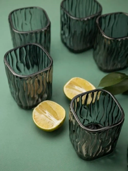 Набор бокалов под дерево 200 мл. 6 шт. черные