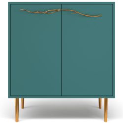 Комод Арт Колор matte Стайл Голд с 2 полками Пастельно-синий матовый