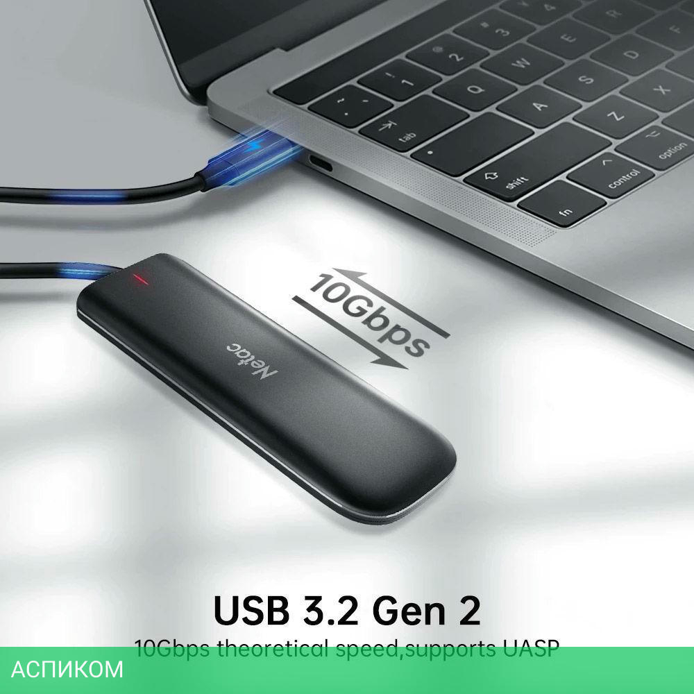 Внешний накопитель Netac External 500Gb ZX Black (NT01ZX-500G-32BK)