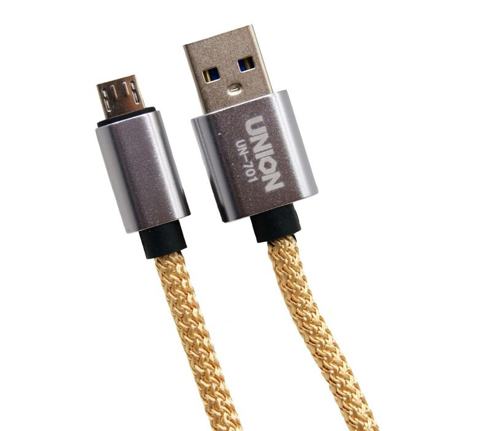 Кабель USB - Micro UNION UC-701 (золото) 1м