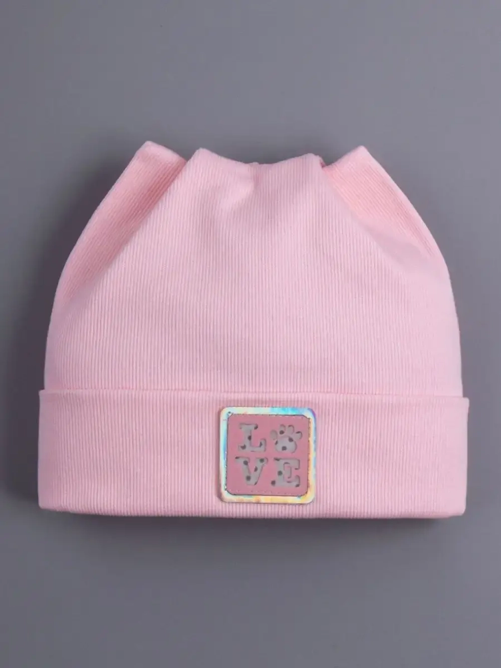 Шапка с ушками трикотажная осенняя