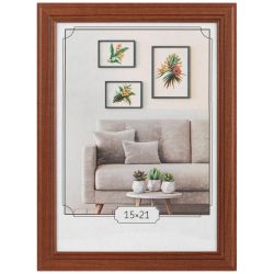 Фоторамка Image Art С22 МДФ универсальная 15х21 цвет красное дерево вставка прозрачный пластик | Image Art