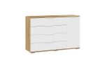 Комод для одежды с ящиками и полками Дуб Крафт золотой/Белый матовый 4 ящика 129х41х84 см