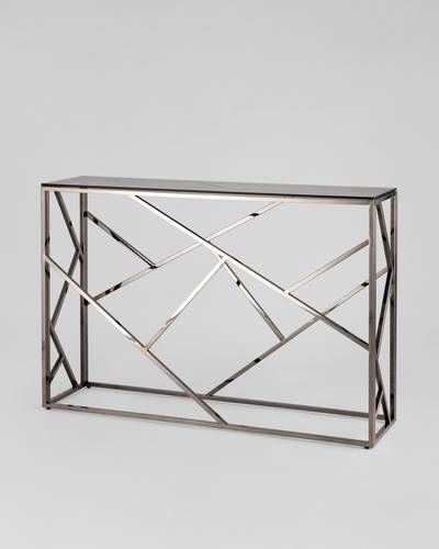 Консоль АРТ ДЕКО 115*30 стекло smoke сталь тёмный хром