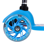 Самокат 3х кол. голубой, 55см, макс.высота ручки 62см. колеса PU свет, макс.вес 45кг.
