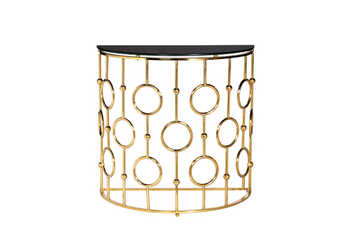 GY-CST8040GOLD Консоль стекло черн/золото 78*40*77см