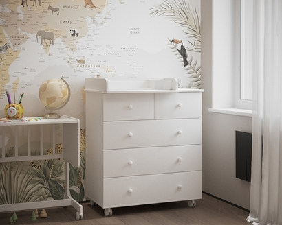 Комод пеленальный Incanto Nova 800/5 (белый)