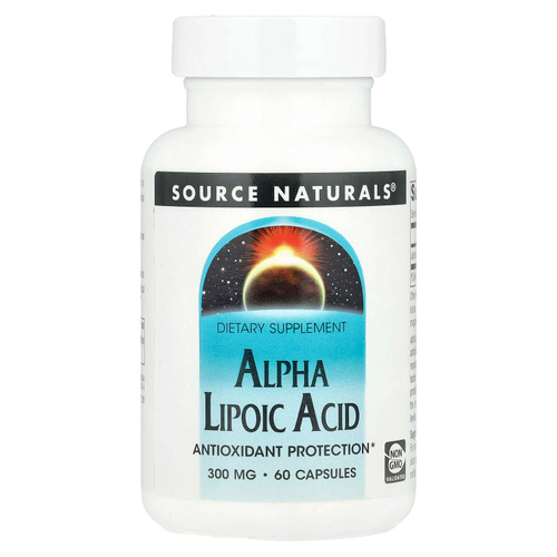 Source Naturals, альфа-липоевая кислота, 300 мг, 60 капсул