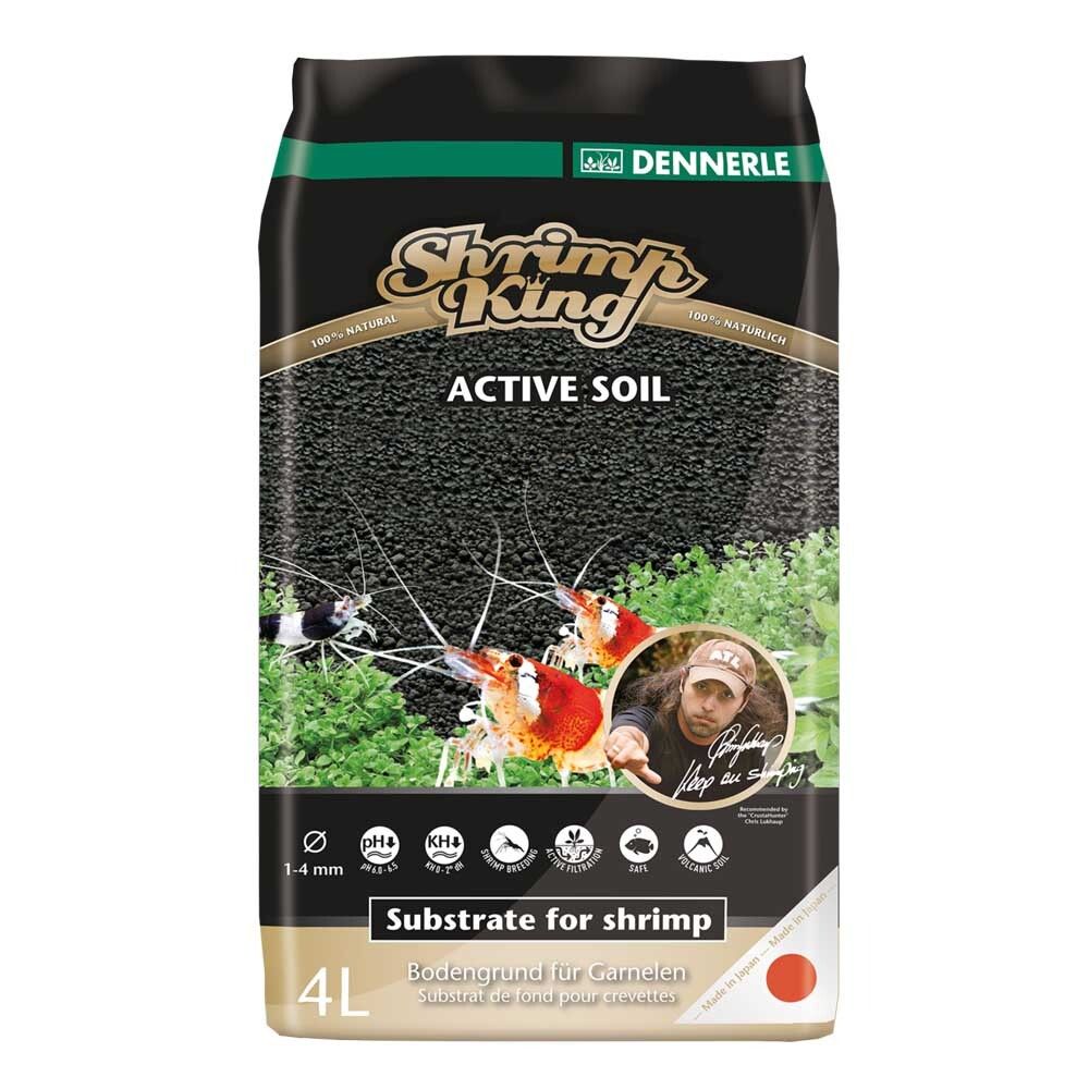 Dennerle Shrimp King Active Soil 4 л - грунт для аквариумов с креветками 1-4 мм, черный