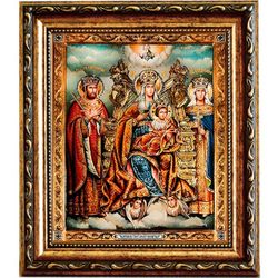 Царица цариц. Икона Божьей Матери на холсте.