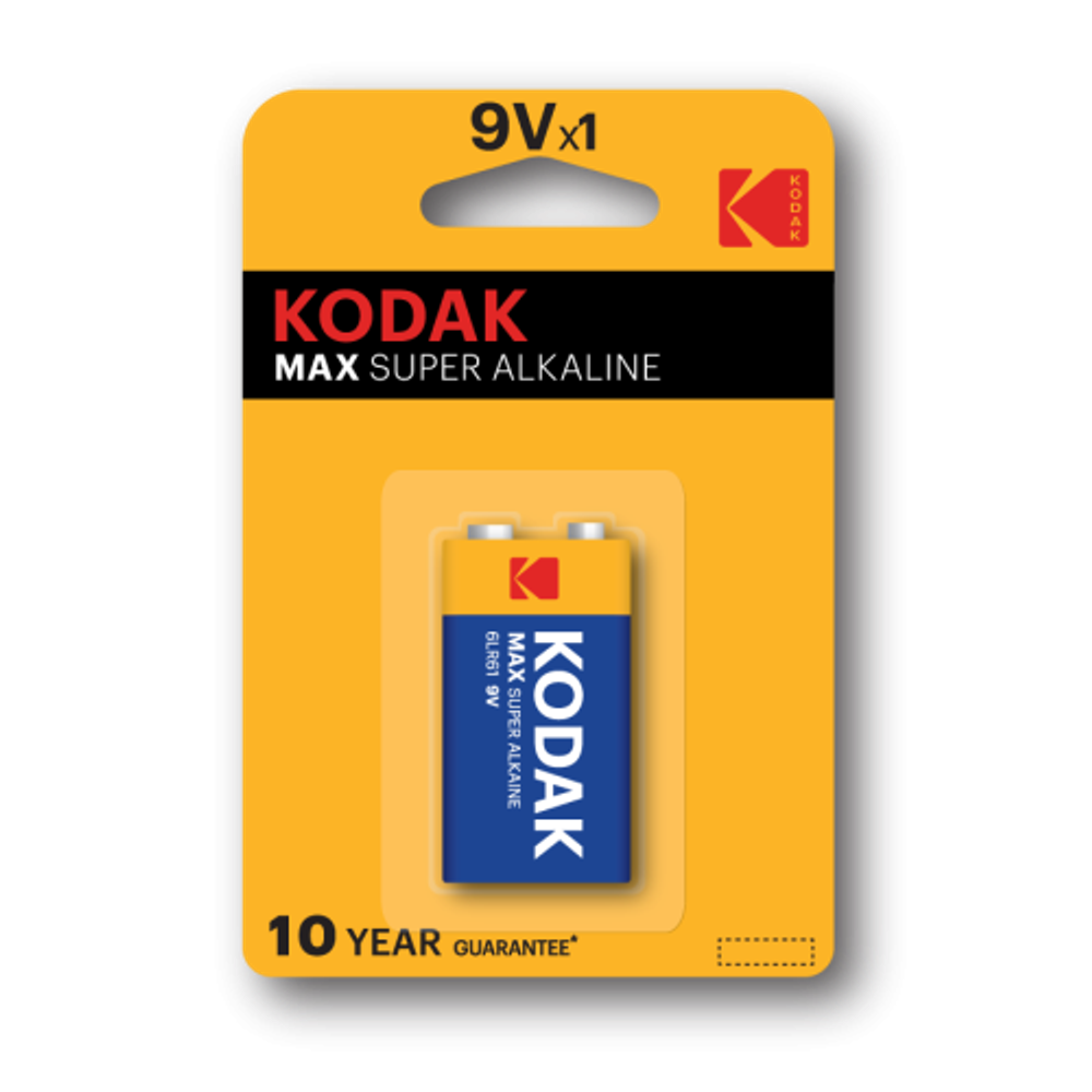 Батарейки Kodak 6LR61-1BL MAX SUPER Alkaline [K9V-1] | Батарейки Щелочные (Алкалиновые)