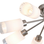 Люстра потолочная 8x40Вт E14, металл/стекло, никель/белый/прозрачный/рельефный