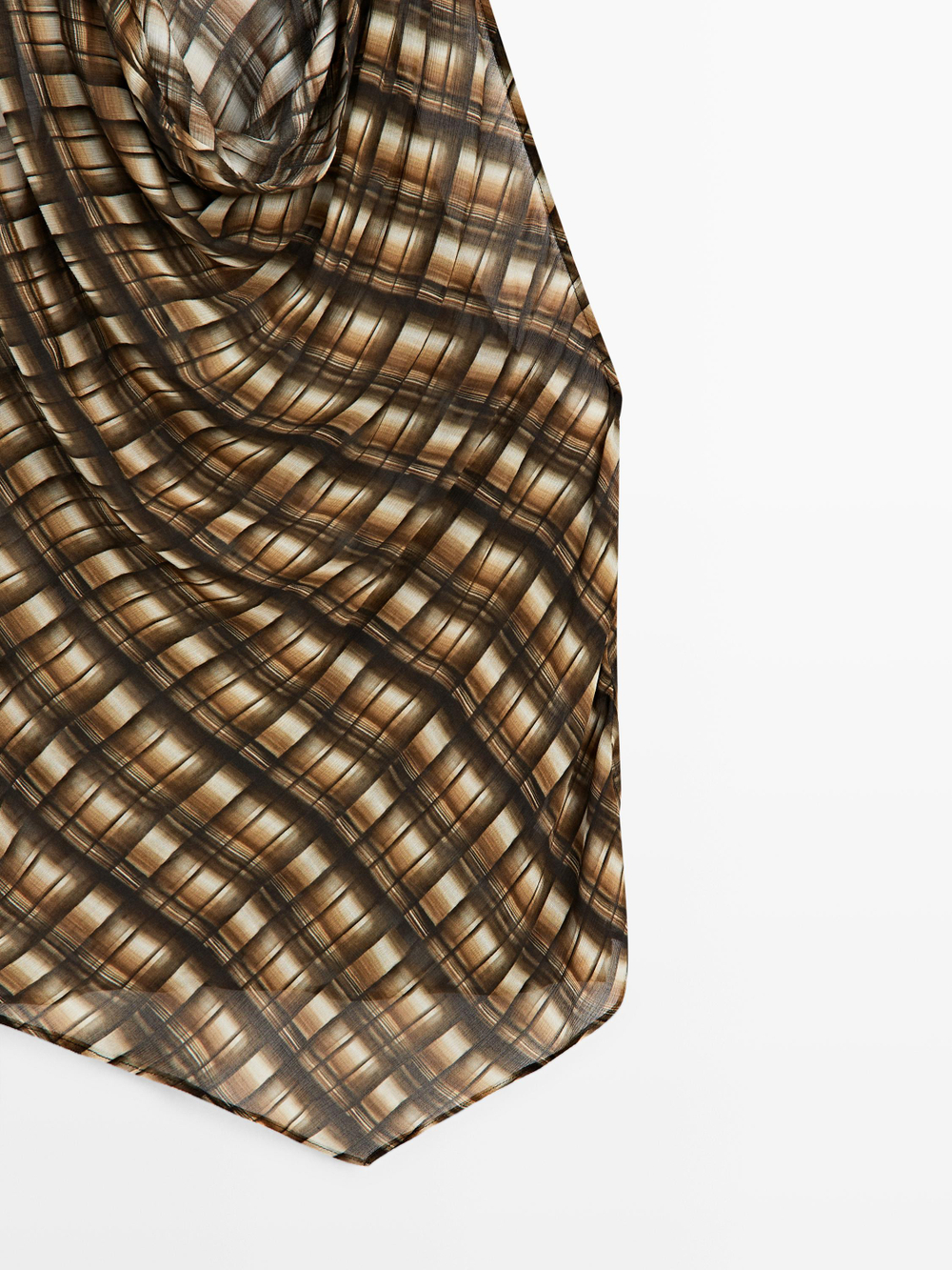 Massimo Dutti Струящийся топ с сборками, горчично-желтый