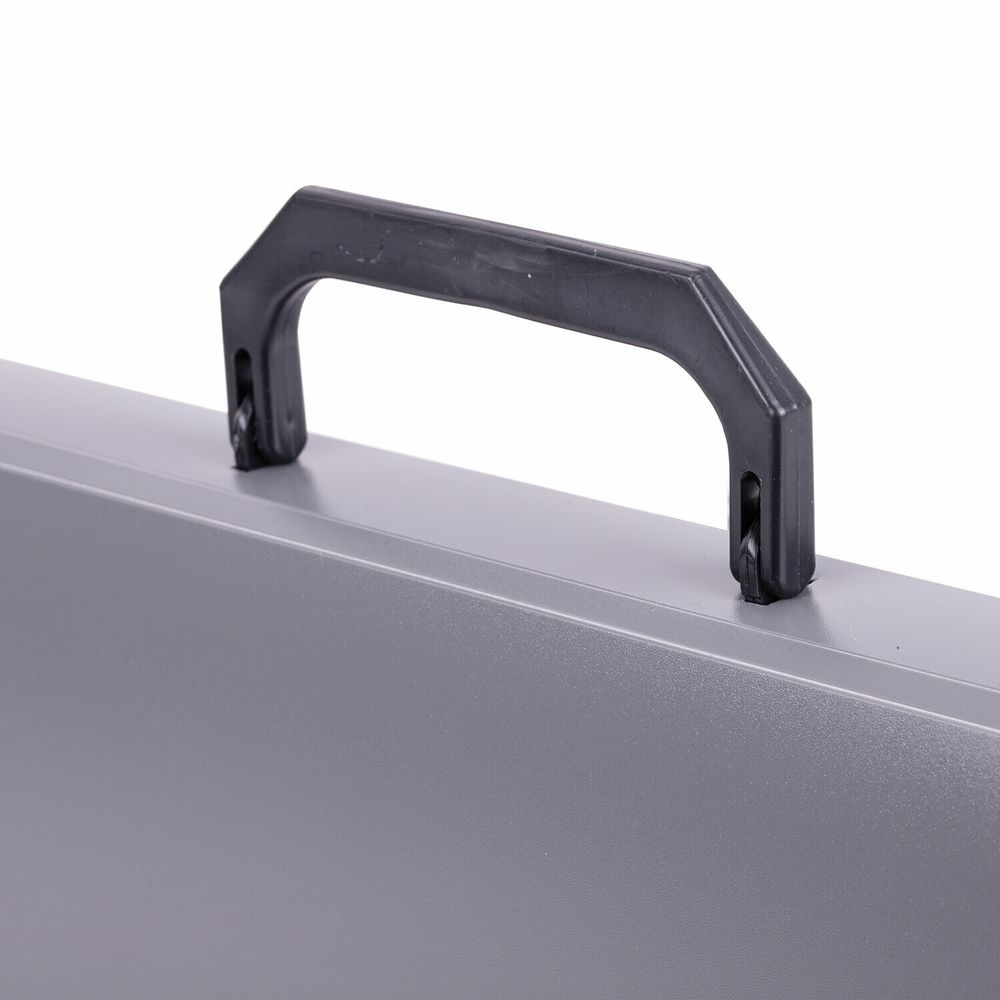 Папка-портфель пластиковая BRAUBERG "ПРОЕКТ", А4 (330х240х35 мм), 13 отделений, серый, РОССИЯ, 226027