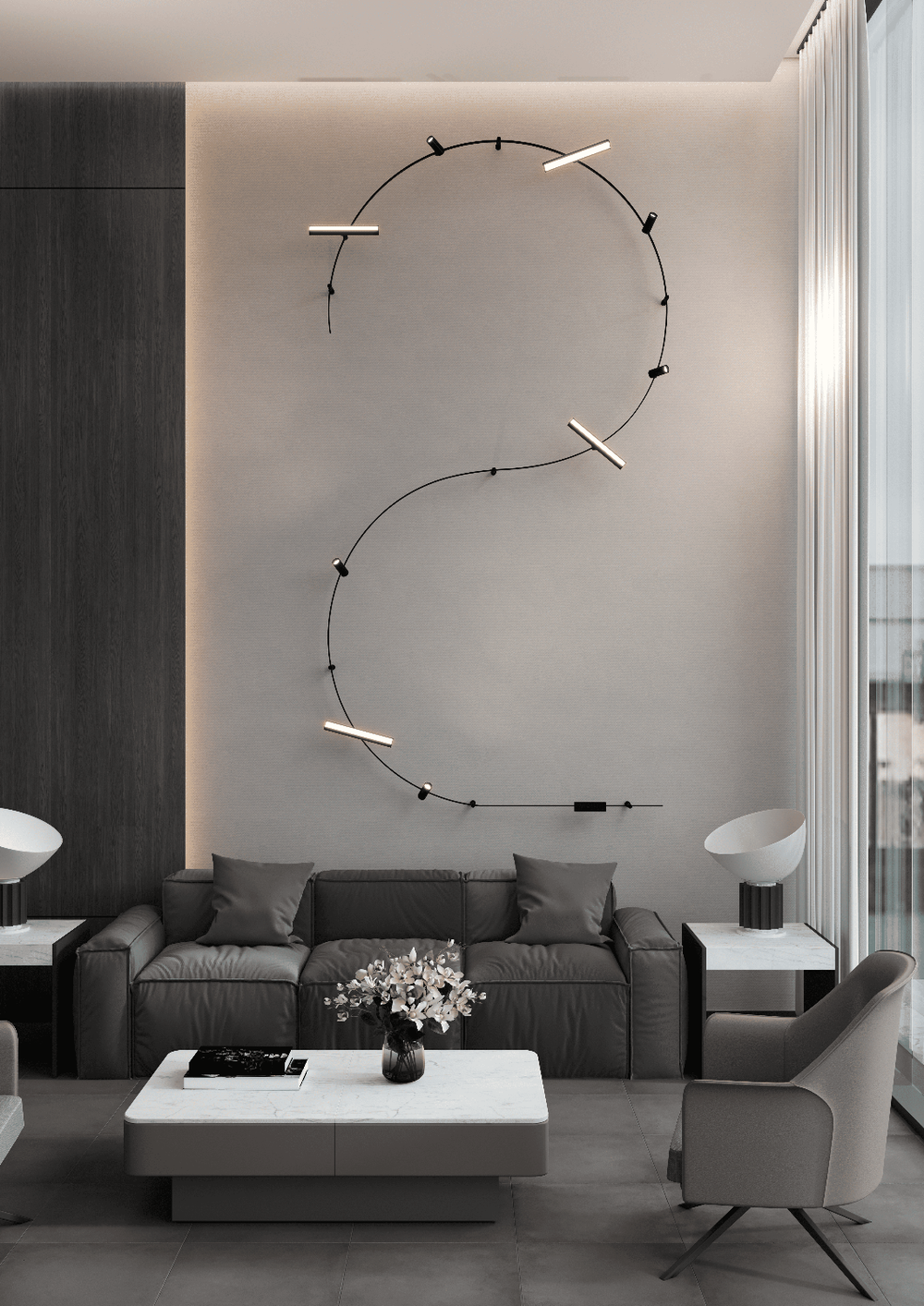 Шинопровод магнитный гибкий Crystal Lux Trace 48V CLT 0.117 01 L1000 BL 1м