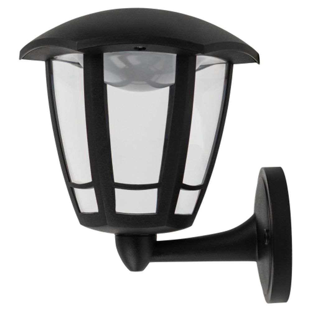 Садово-парковый светильник ЭРА ДБУ 07-8-005 Дели 1 черный 6 гранный настенный IP44 светодиодный 8Вт 3000K | Садово-парковые светильники