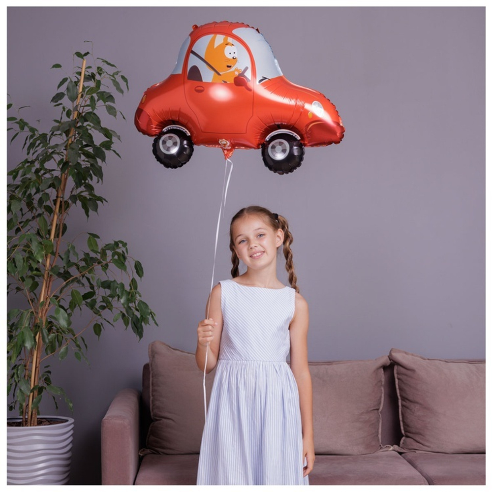 Фольгированный шар «Котэ в машине», 65 см