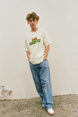 ZARA ФУТБОЛКА С НАДПИСЬЮ, СВЕТЛО-ЖЕЛТЫЙ