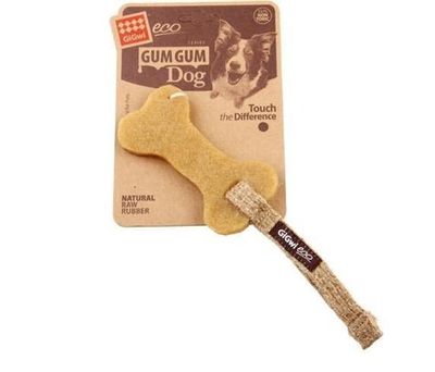 GiGwi 75317 Игрушка д/мал. собак из эко-резины и натуральных материалов Кость