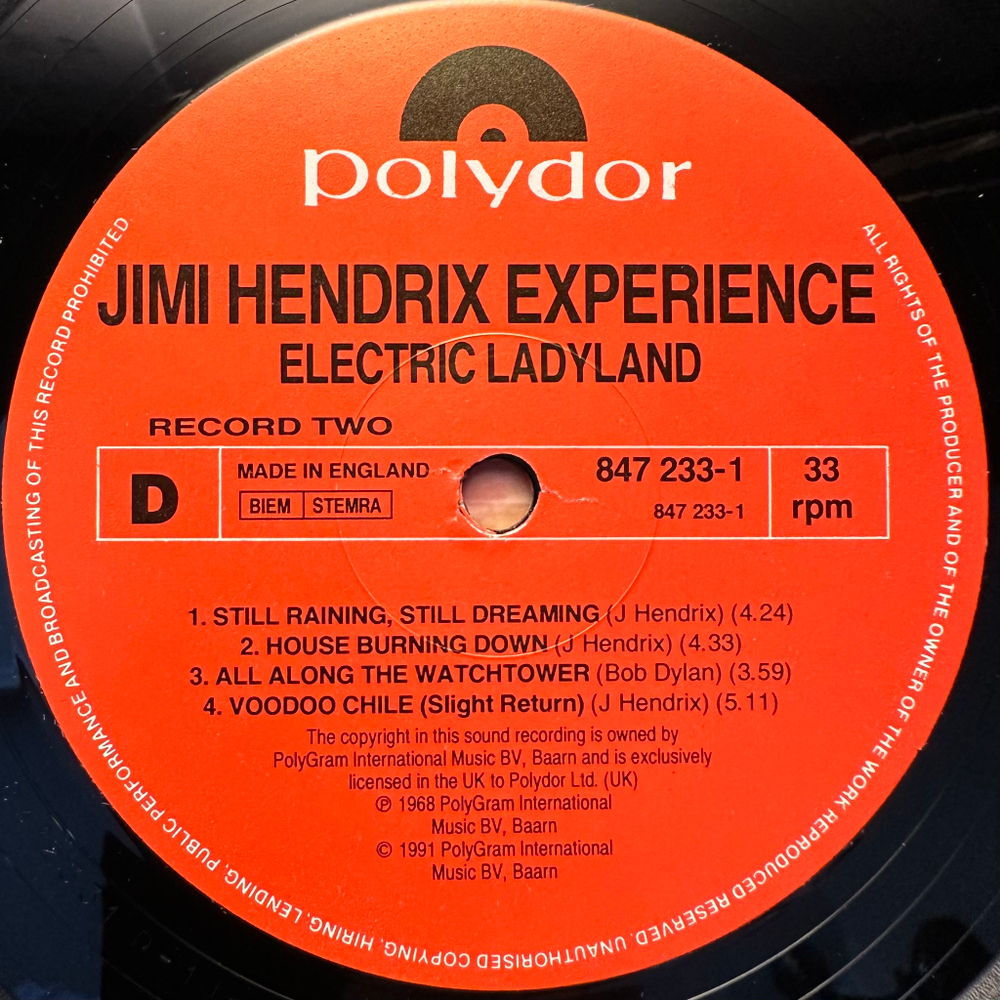 The Jimi Hendrix Experience - Electric Ladyland 2LP (Англия 1991г.)